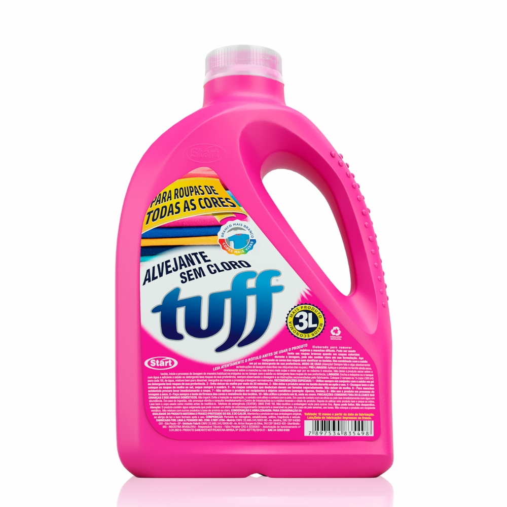 Alvejante Sem Cloro Tuff Roupas Brancas e Coloridas 3L
