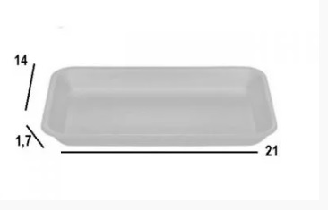 Bandeja de Isopor B2R Rasa Branca Kit 100 Unidades - Ideal para Carnes, Frutas e Legumes