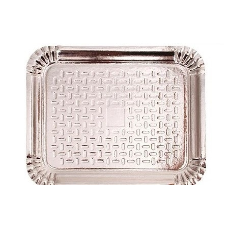 Bandeja de Papelão Laminada Prata Número 3 Kit com 10 Unidades - Resistente para Bolos e Salgados