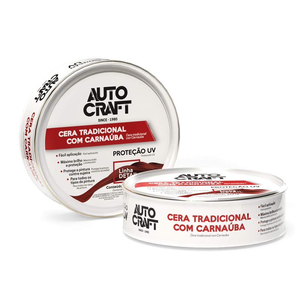 Cera Automotiva Autocraft Carnaúba 200g - Para Todos os Tipos de Pintura