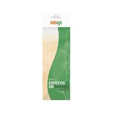 Espeto de Bambu MBLife Kit com 50 Unidades - Ideal para Churrasco e Petiscos