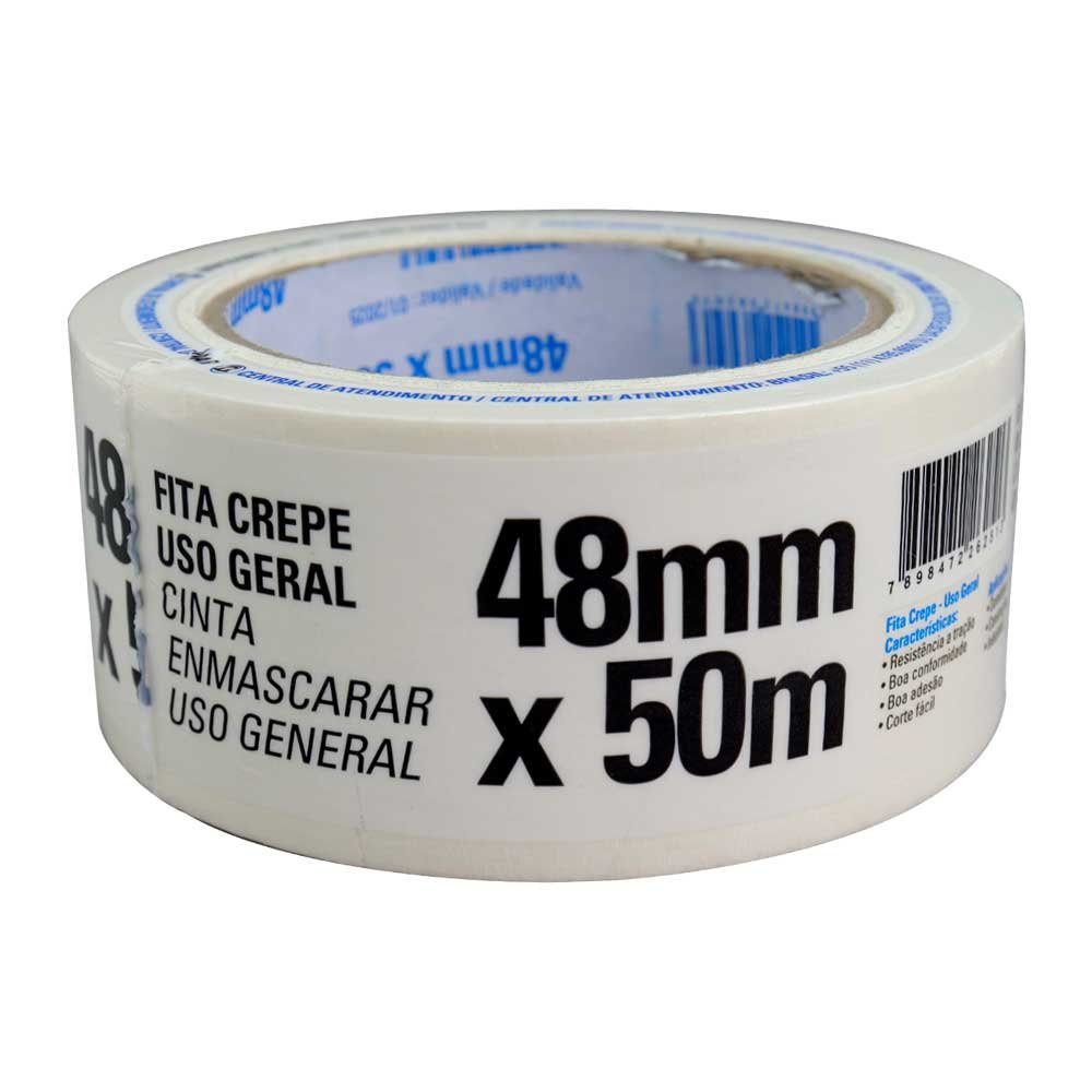 Fita Crepe Tek 48mm x 50m - Proteção e Marcação