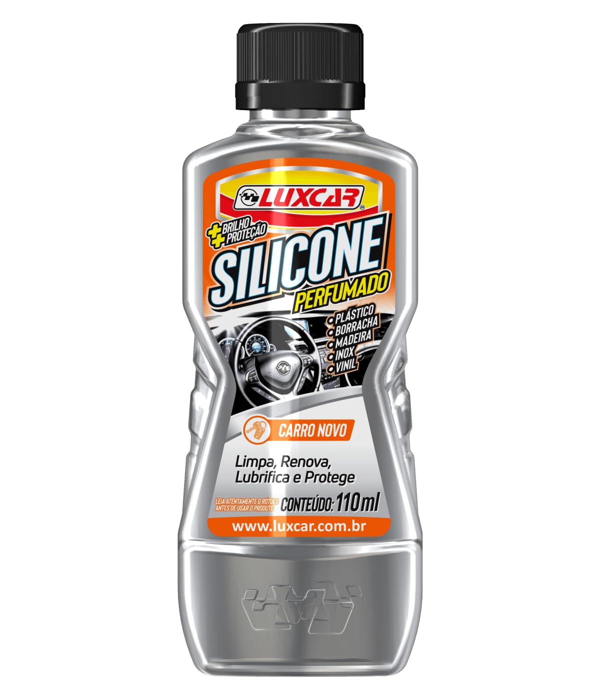 LUXCAR Silicone Líquido 110ml - Proteção e Brilho para Plásticos e Vidros