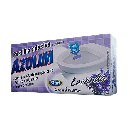 Pastilha Adesiva Sanitária Azulim Lavanda - Limpeza e Perfume para Banheiro