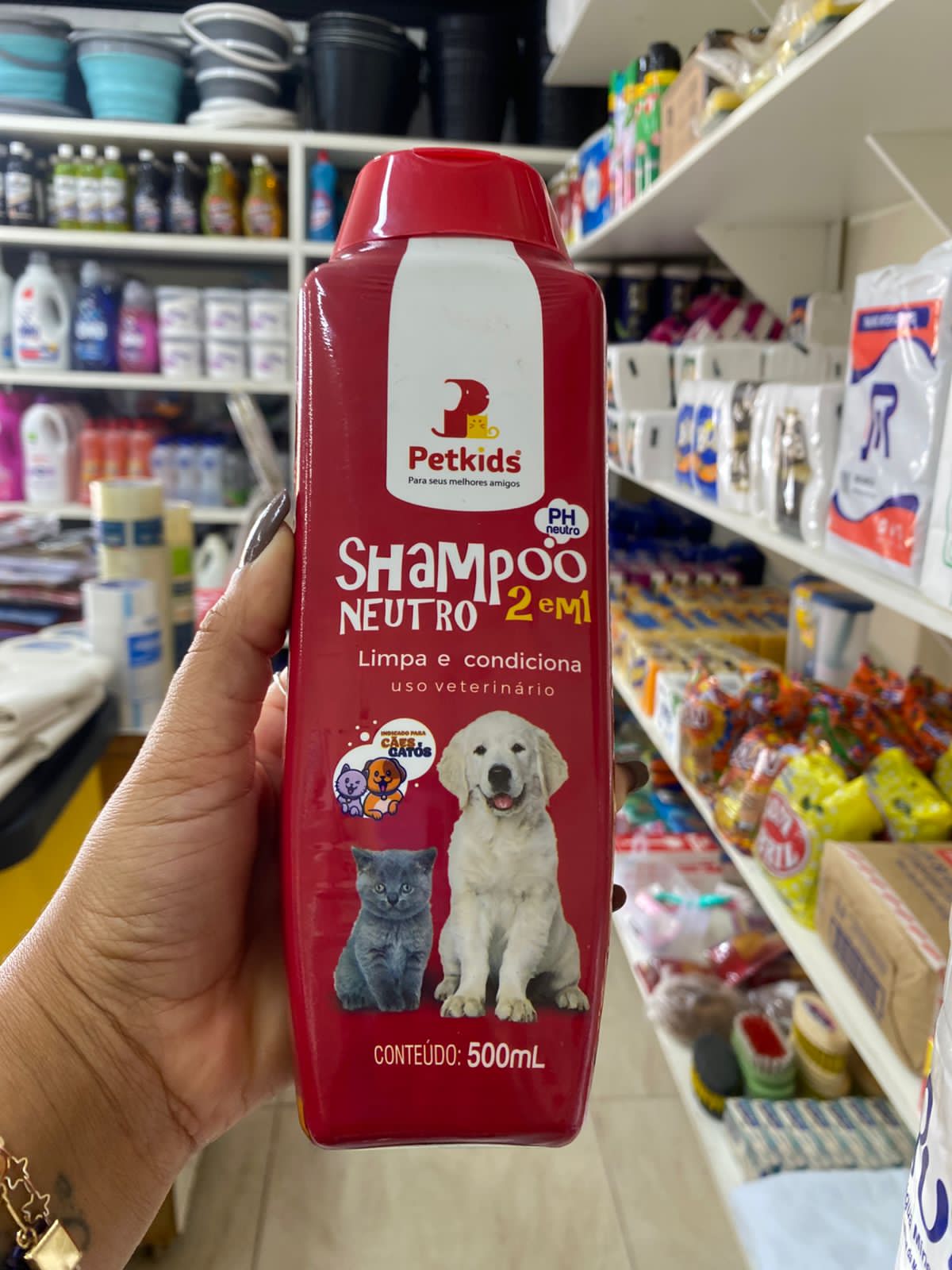 PetKids Shampoo Neutro 2 em 1 para Cães e Gatos 500ml - Hipoalergênico