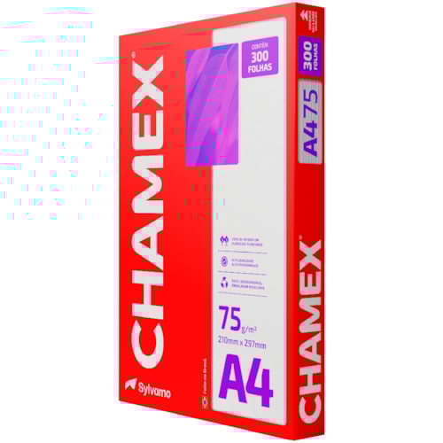 Sulfite Chamex A4 300 Folhas 75g - Ideal para Escritório