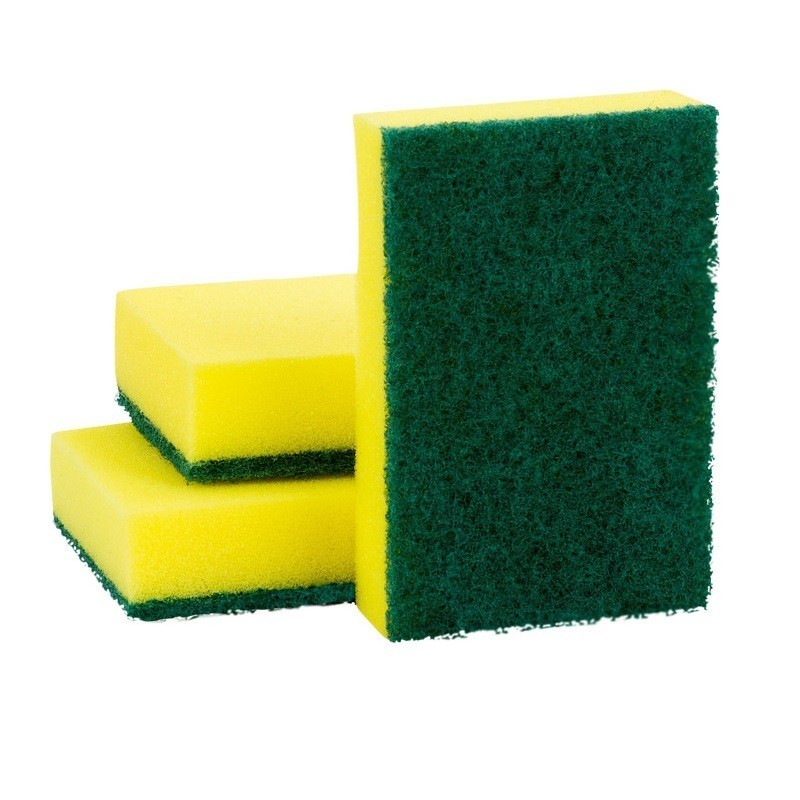 Esponja Dupla Face Azulim Verde e Amarela - Pacote com 4