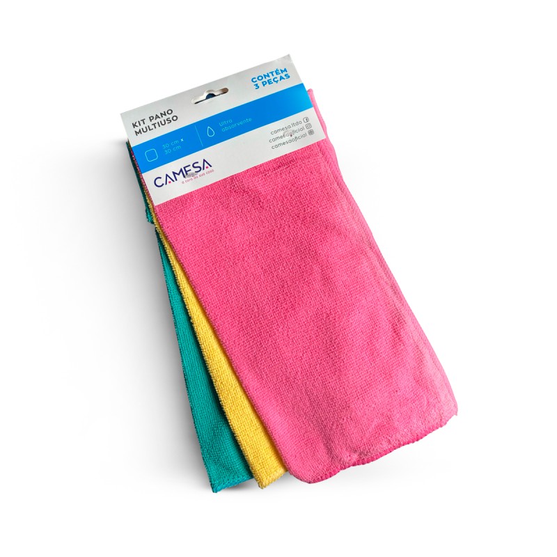  KIT PANO MICROFIBRA COLOR 28X31 COM 3